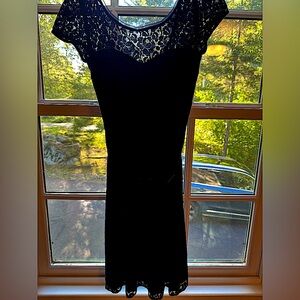 Navy cap-sleeve dress, White House Black Market